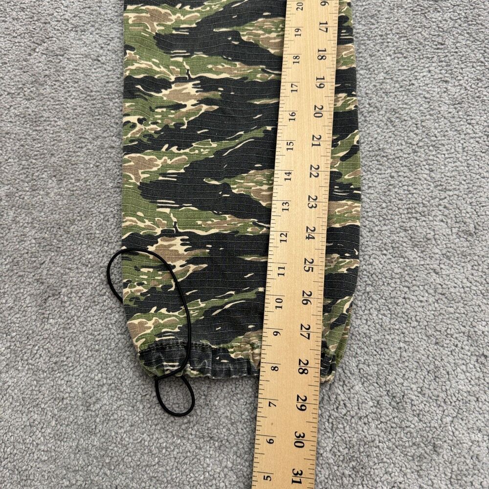 HUF Tiger Striped Camo Cargo Pants Mens Medium Green 100% Cotton Pull On Outdoor - Picture 11 of 16